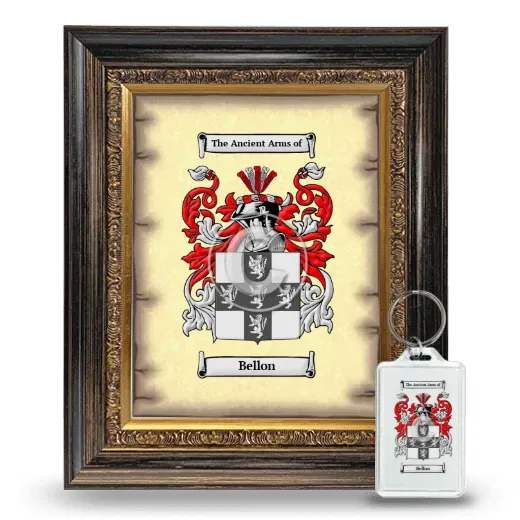 Bellon Framed Coat of Arms and Keychain - Heirloom