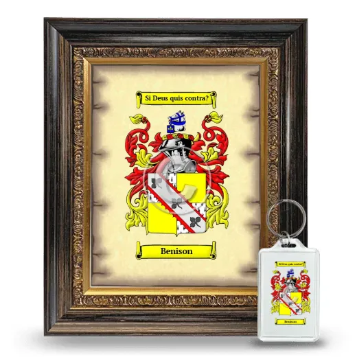 Benison Framed Coat of Arms and Keychain - Heirloom