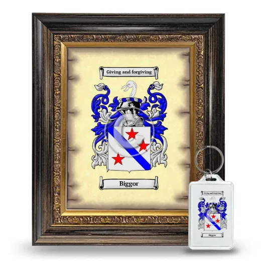 Biggor Framed Coat of Arms and Keychain - Heirloom