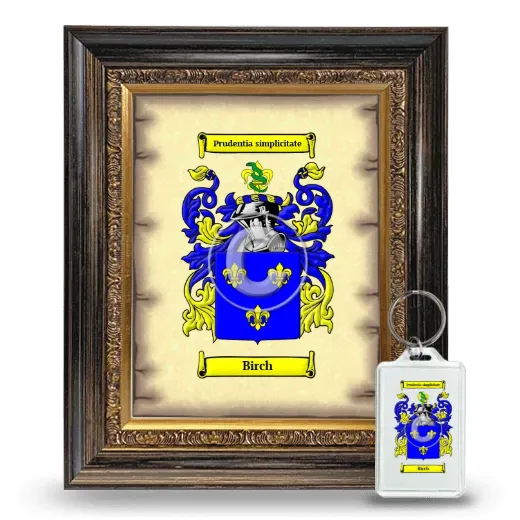 Birch Framed Coat of Arms and Keychain - Heirloom
