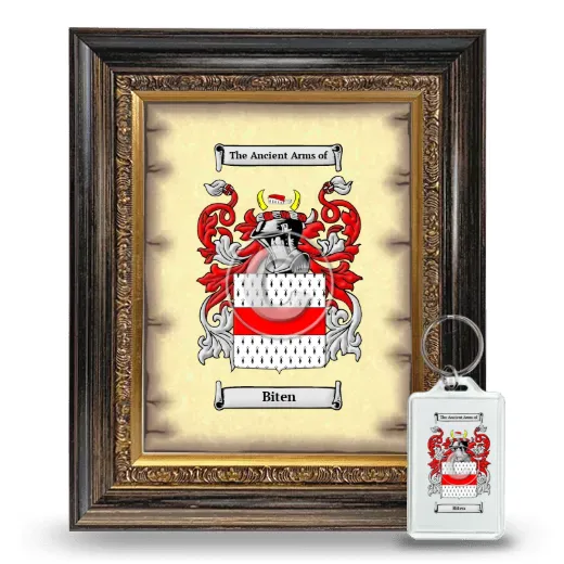 Biten Framed Coat of Arms and Keychain - Heirloom