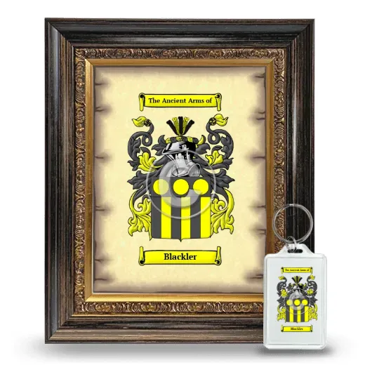Blackler Framed Coat of Arms and Keychain - Heirloom