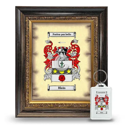 Blain Framed Coat of Arms and Keychain - Heirloom