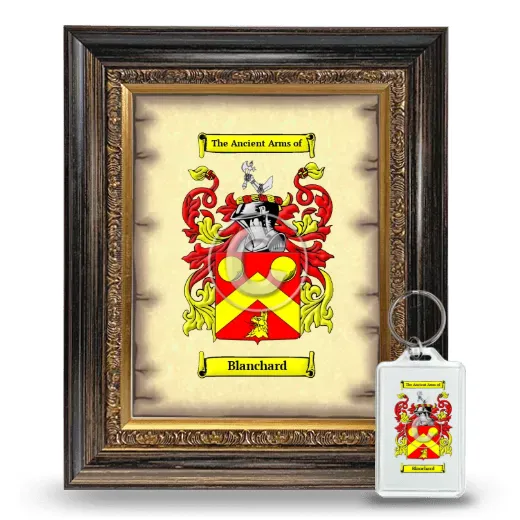 Blanchard Framed Coat of Arms and Keychain - Heirloom