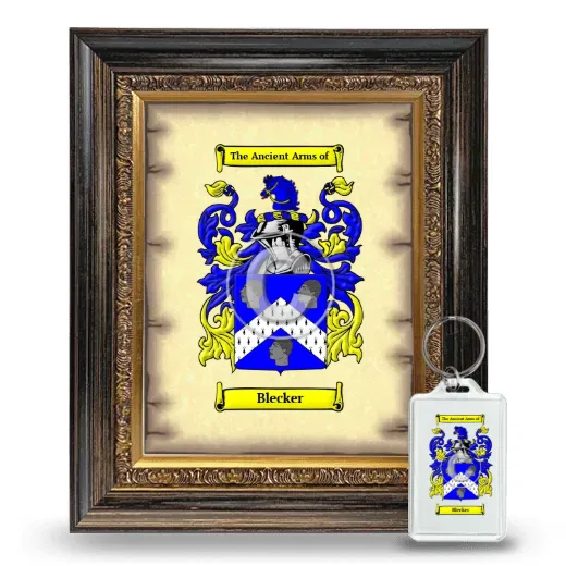 Blecker Framed Coat of Arms and Keychain - Heirloom