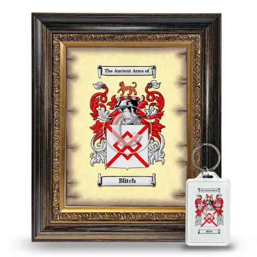 Blitch Framed Coat of Arms and Keychain - Heirloom