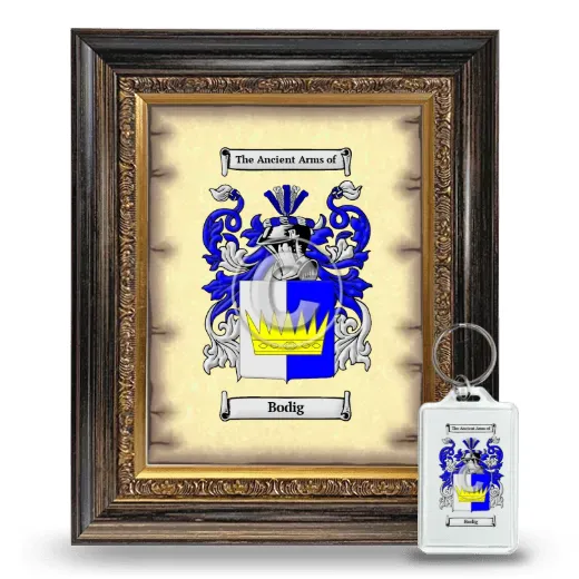 Bodig Framed Coat of Arms and Keychain - Heirloom