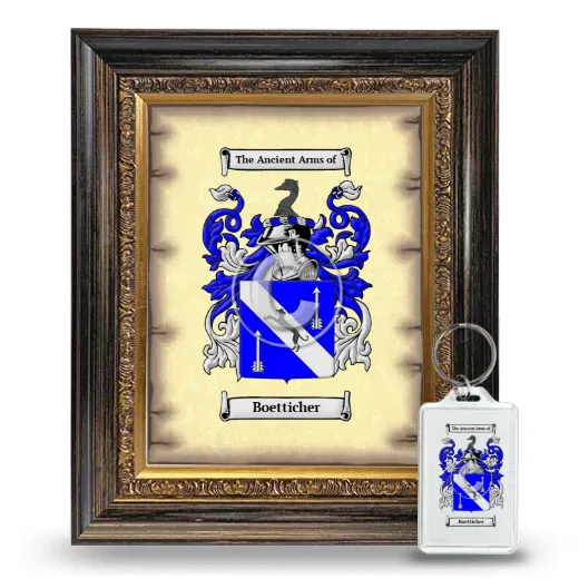 Boetticher Framed Coat of Arms and Keychain - Heirloom