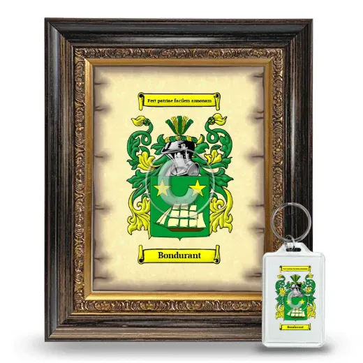 Bondurant Framed Coat of Arms and Keychain - Heirloom