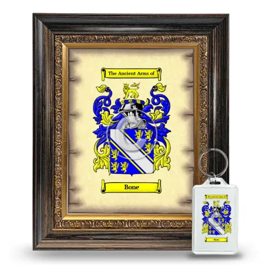 Bone Framed Coat of Arms and Keychain - Heirloom