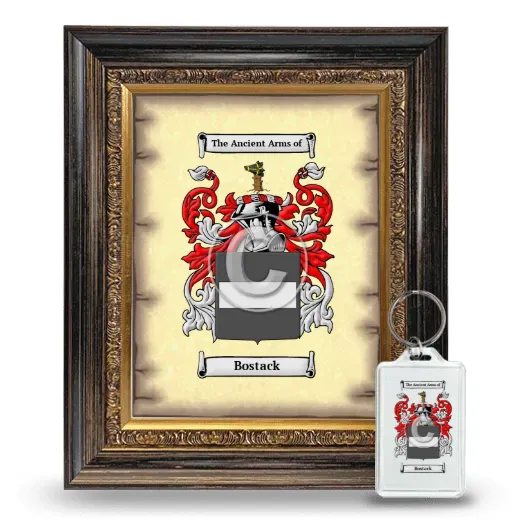 Bostack Framed Coat of Arms and Keychain - Heirloom