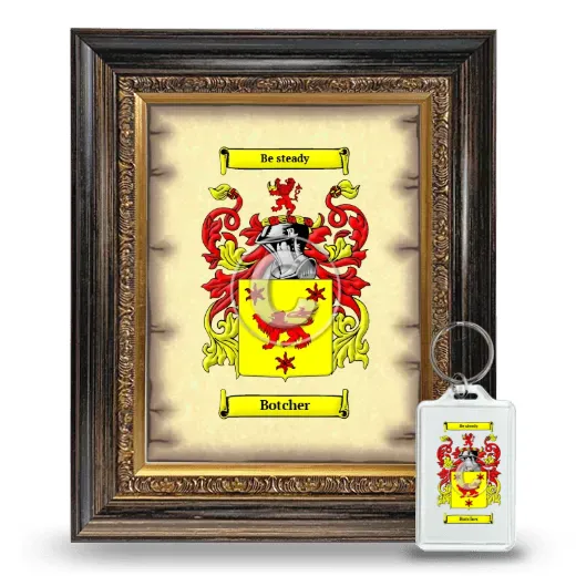 Botcher Framed Coat of Arms and Keychain - Heirloom