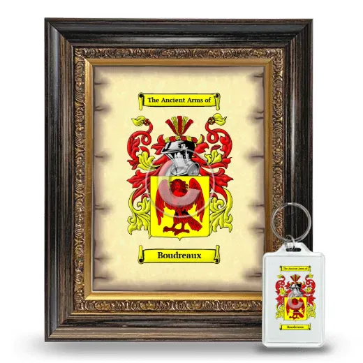 Boudreaux Framed Coat of Arms and Keychain - Heirloom