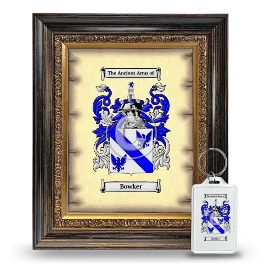 Bowker Framed Coat of Arms and Keychain - Heirloom