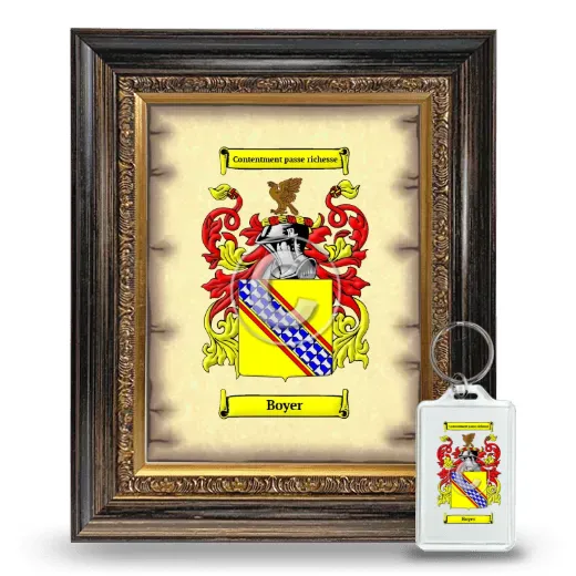 Boyer Framed Coat of Arms and Keychain - Heirloom