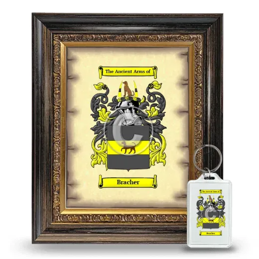 Bracher Framed Coat of Arms and Keychain - Heirloom