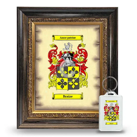 Braize Framed Coat of Arms and Keychain - Heirloom