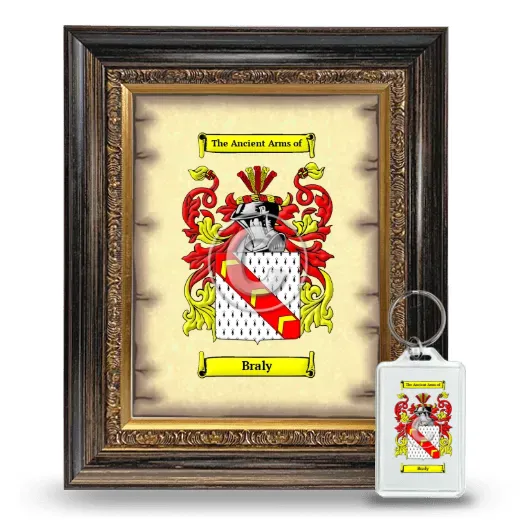 Braly Framed Coat of Arms and Keychain - Heirloom
