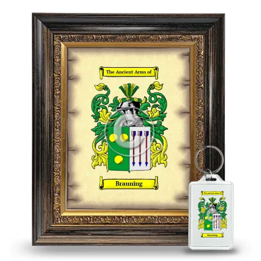 Brauning Framed Coat of Arms and Keychain - Heirloom