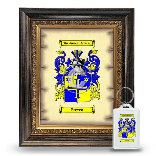 Breven Framed Coat of Arms and Keychain - Heirloom