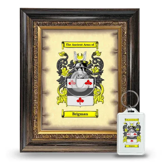 Brigman Framed Coat of Arms and Keychain - Heirloom