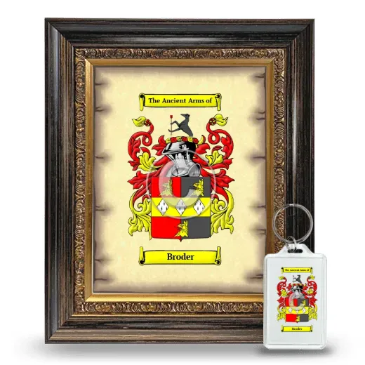 Broder Framed Coat of Arms and Keychain - Heirloom