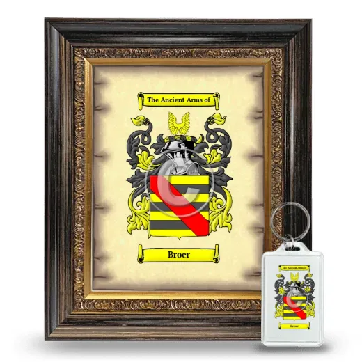 Broer Framed Coat of Arms and Keychain - Heirloom