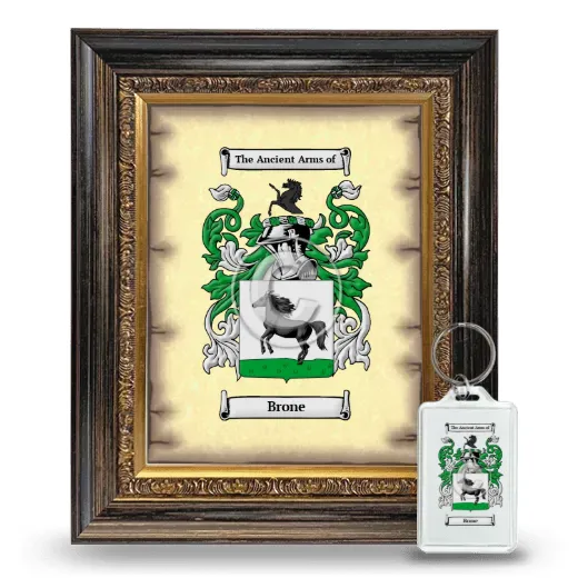 Brone Framed Coat of Arms and Keychain - Heirloom