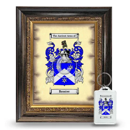 Broster Framed Coat of Arms and Keychain - Heirloom