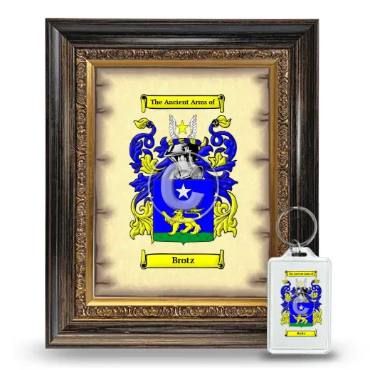 Brotz Framed Coat of Arms and Keychain - Heirloom