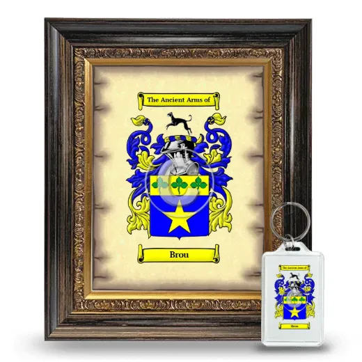 Brou Framed Coat of Arms and Keychain - Heirloom