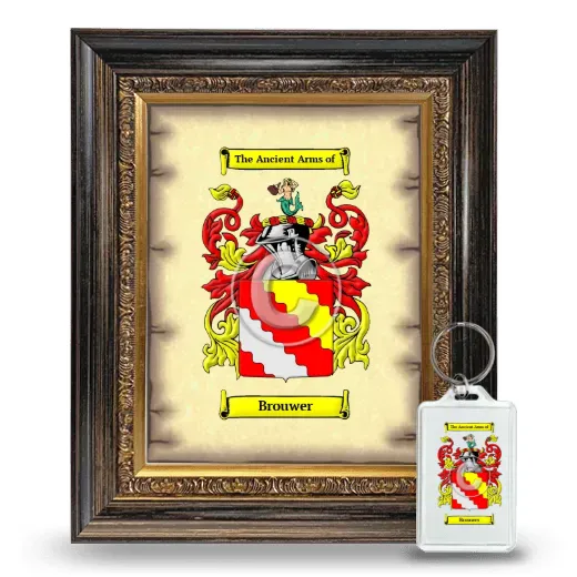 Brouwer Framed Coat of Arms and Keychain - Heirloom