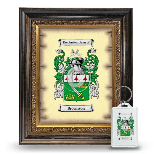 Brownson Framed Coat of Arms and Keychain - Heirloom