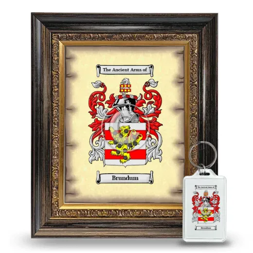 Brundum Framed Coat of Arms and Keychain - Heirloom