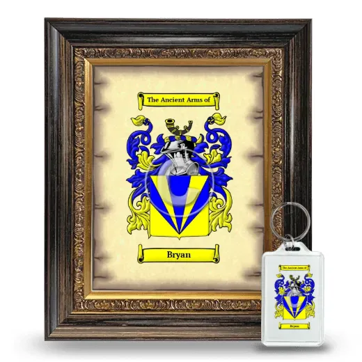 Bryan Framed Coat of Arms and Keychain - Heirloom