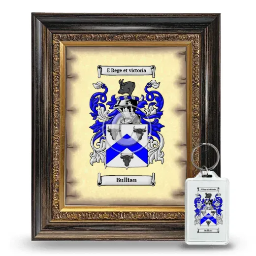 Bullian Framed Coat of Arms and Keychain - Heirloom