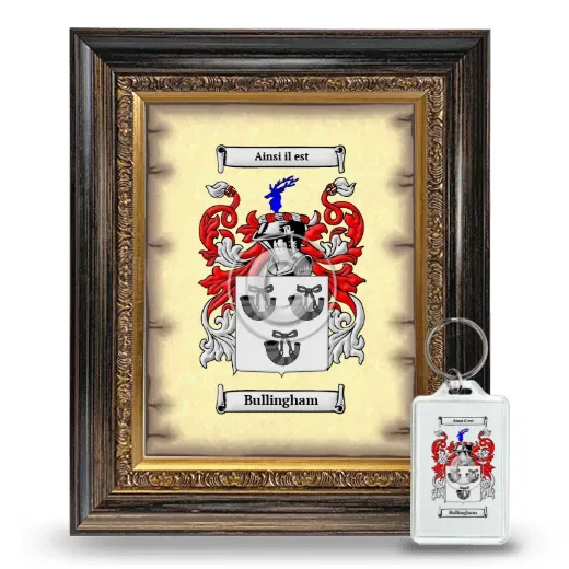 Bullingham Framed Coat of Arms and Keychain - Heirloom
