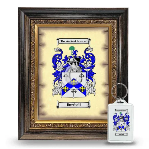 Burchell Framed Coat of Arms and Keychain - Heirloom