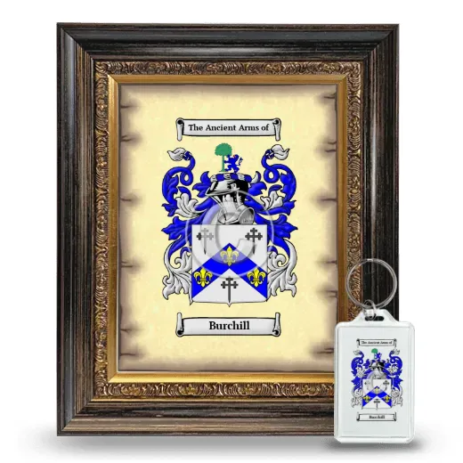 Burchill Framed Coat of Arms and Keychain - Heirloom