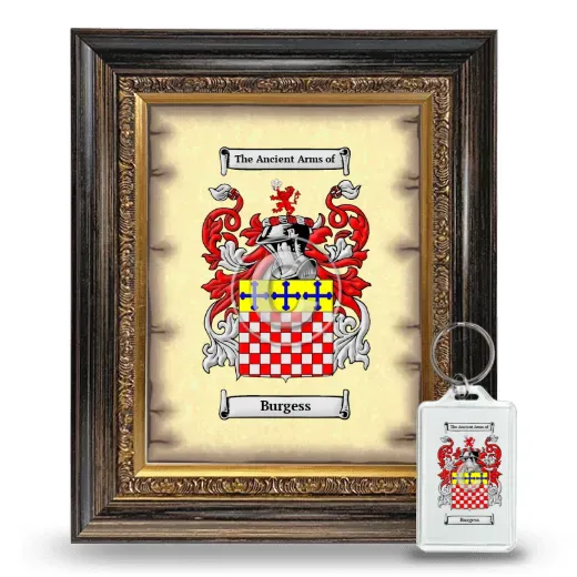 Burgess Framed Coat of Arms and Keychain - Heirloom