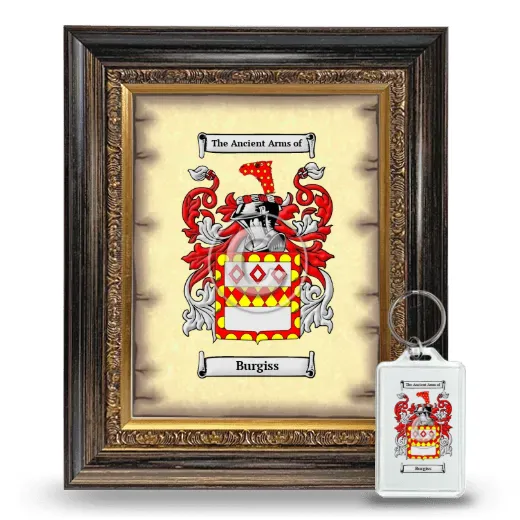 Burgiss Framed Coat of Arms and Keychain - Heirloom