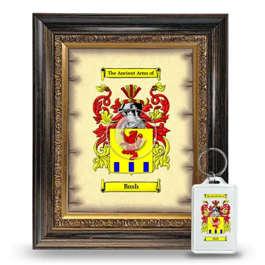 Bush Framed Coat of Arms and Keychain - Heirloom