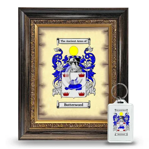 Butterword Framed Coat of Arms and Keychain - Heirloom