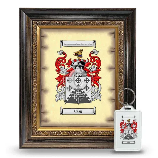 Caig Framed Coat of Arms and Keychain - Heirloom