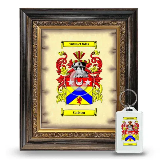 Caison Framed Coat of Arms and Keychain - Heirloom