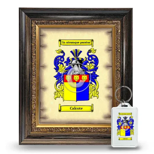Calcote Framed Coat of Arms and Keychain - Heirloom