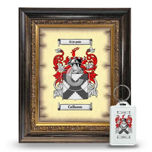 Calhoon Framed Coat of Arms and Keychain - Heirloom