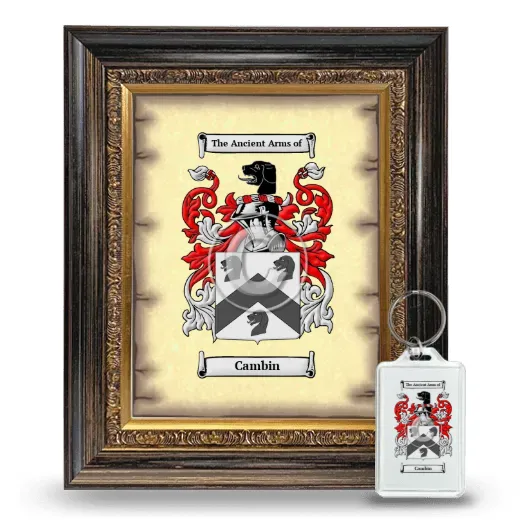 Cambin Framed Coat of Arms and Keychain - Heirloom