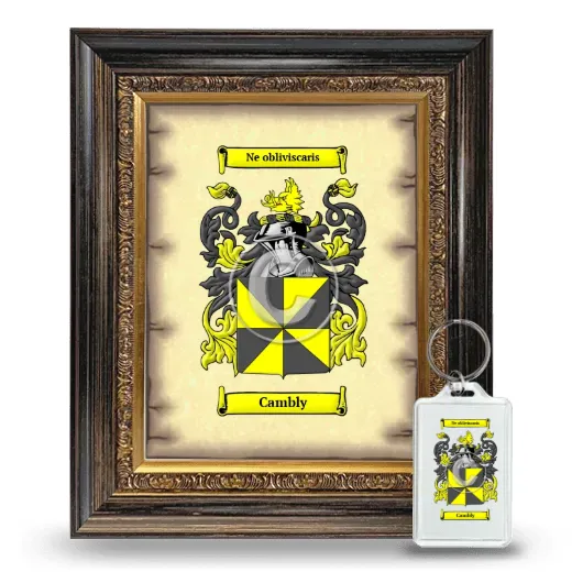 Cambly Framed Coat of Arms and Keychain - Heirloom