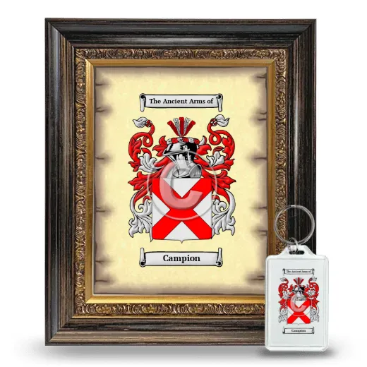 Campion Framed Coat of Arms and Keychain - Heirloom